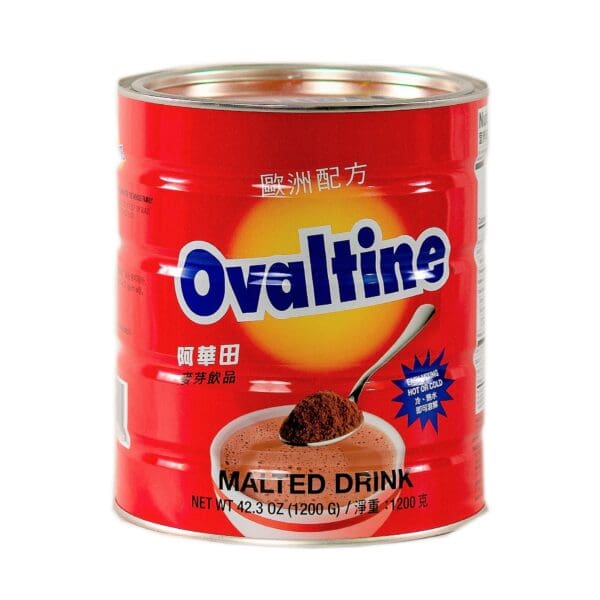 A can of malted drink is shown in this image.