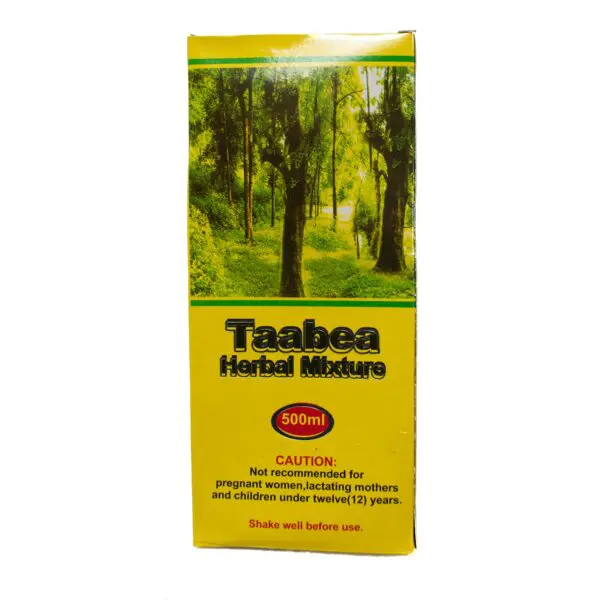 A box of tea is shown with trees in the background.