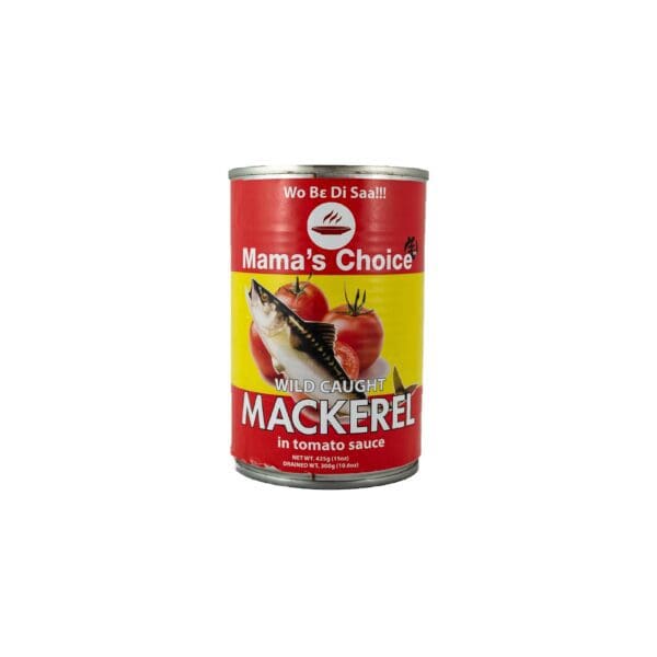 A can of mackerel is shown on a white background.