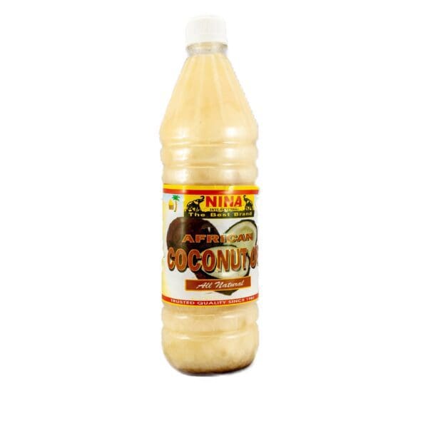 A bottle of coconut oil is shown.