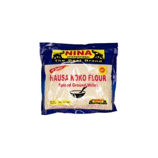 A bag of flour is shown on a white background.