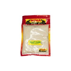 A bag of white flour on top of a table.