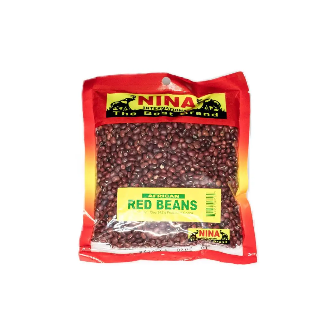 A bag of red beans is shown on a white background.
