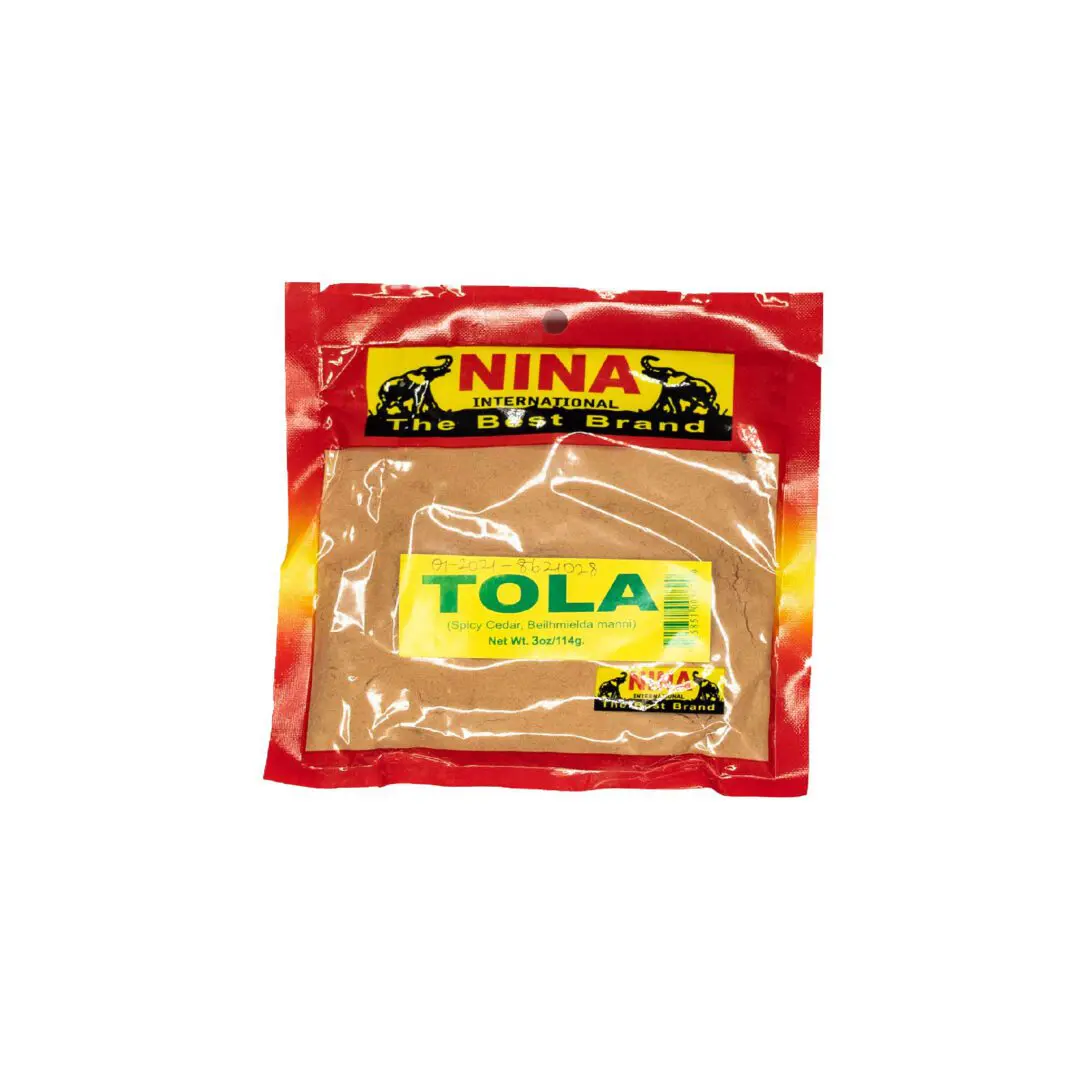 A package of food with the name " tola ".