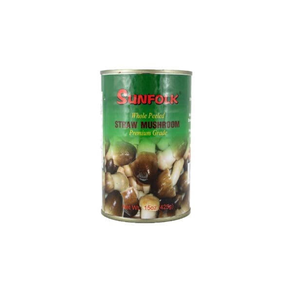 A can of mushrooms is shown here.