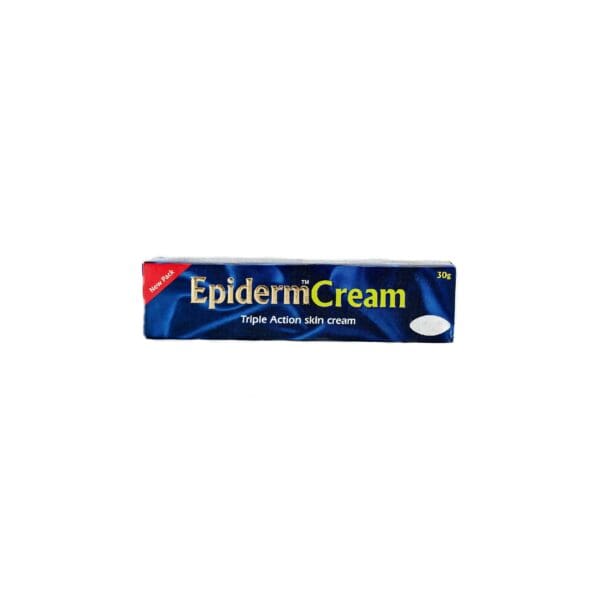 A box of epidermicream cream on top of a white table.