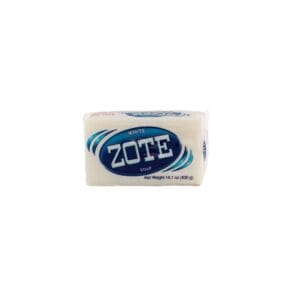 A zote soap bar sitting on top of a counter.