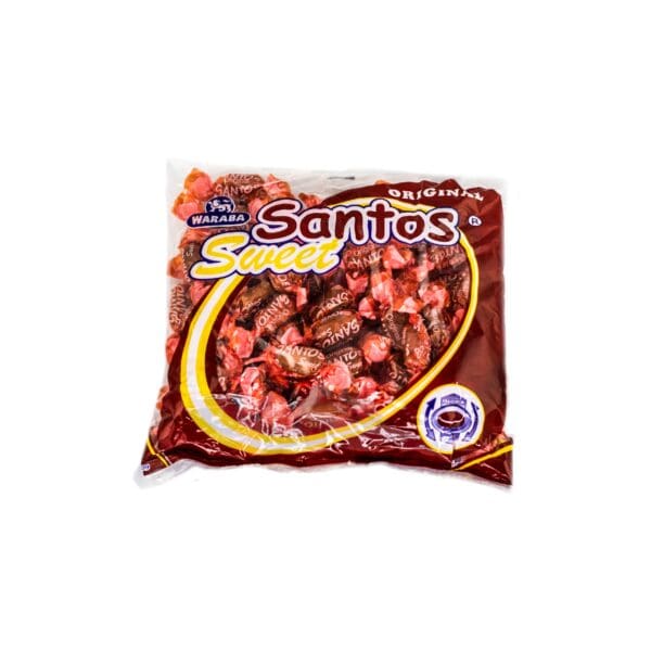 A bag of santos beans with meat in it.