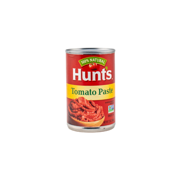 A can of tomato paste is shown.