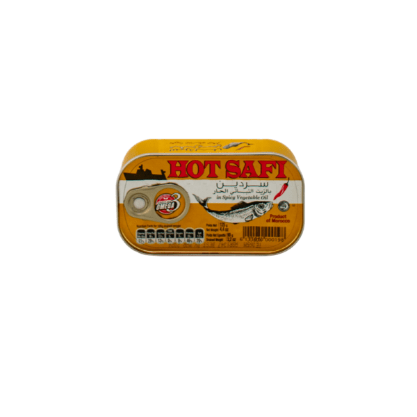 A tin of hot safi is shown.